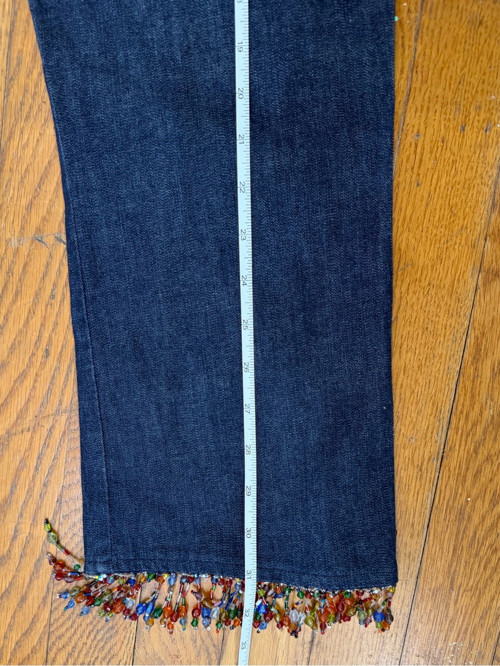 RARE Miss Sixty Jean capri with beaded fridge bottoms - Picture 13 of 14